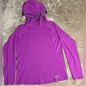 Fila Womens Midweight Training Pullover Hoodie - SIZE Medium (PURPLE)